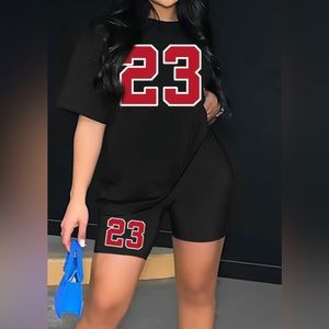 #23 JERSEY SHIRT AND SHORTS SET SIZE L 8/10